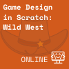 orange square with cowboy hat in background, Coder Kids Icon